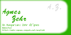 agnes zehr business card